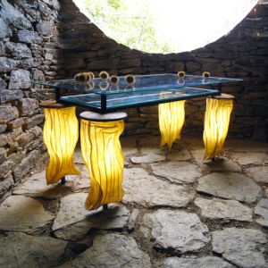 RECEPTION DESK WITH ILLUMINATED FEET