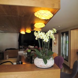 Chetzeron Crans Montana CH - BAR, CEILING LIGHTS NUAGE ROND